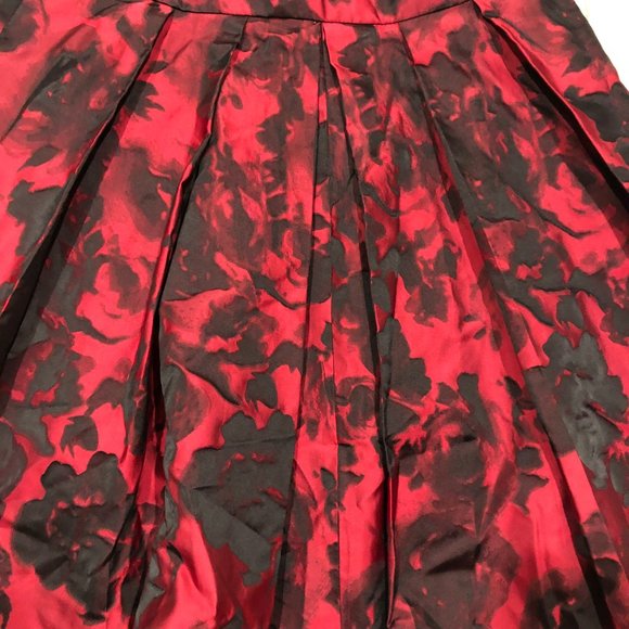 Womens Lauren Ralph Lauren Black Red Sleeveless Floral A-Line Dress 10 - Picture 4 of 9